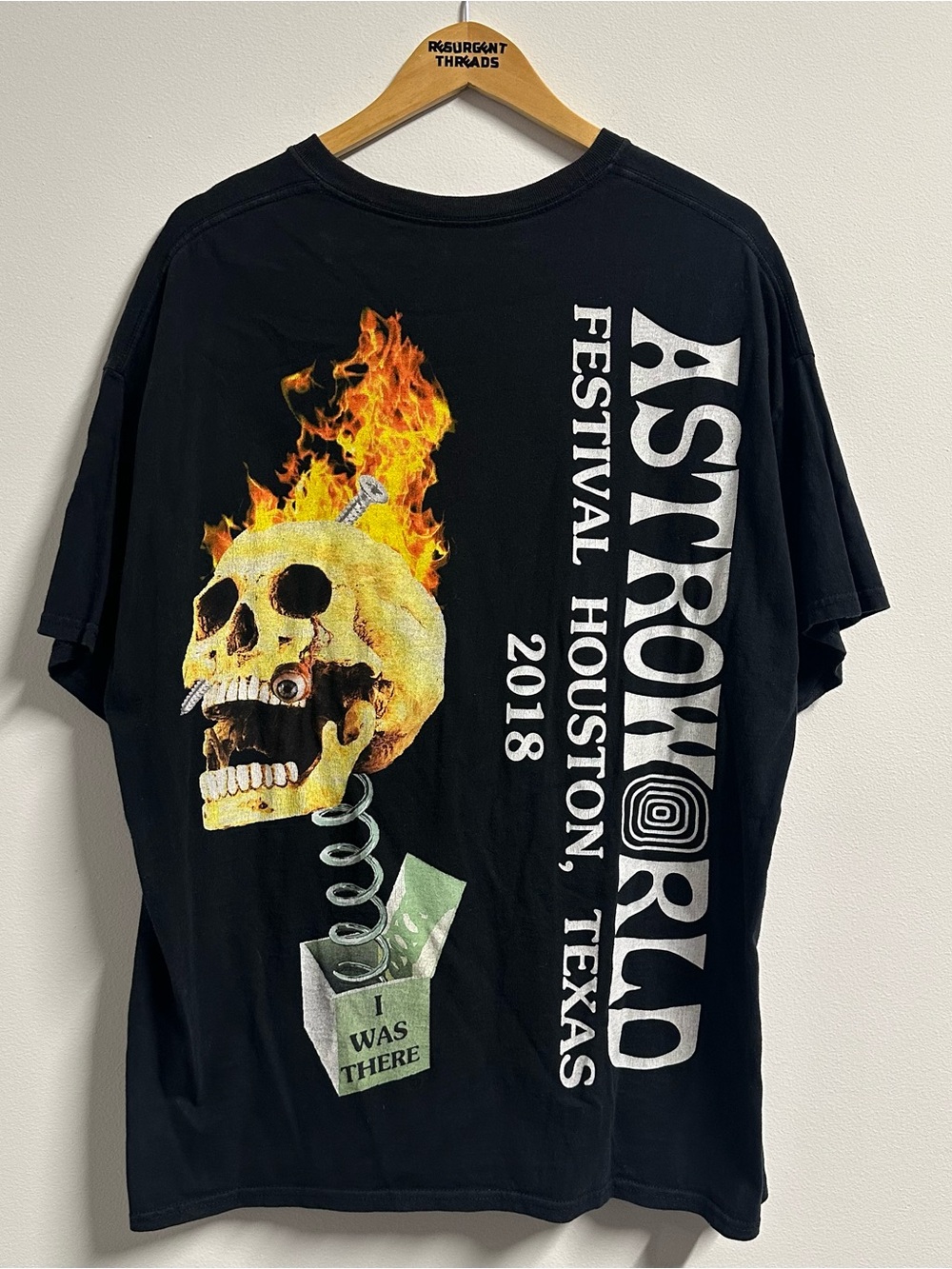 Travis Scott Astro World Houston Texas 2018 Tour Shirt Mens XL Skull